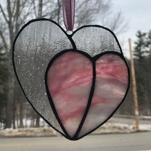 Handmade Stained Glass Heart Suncatcher.
